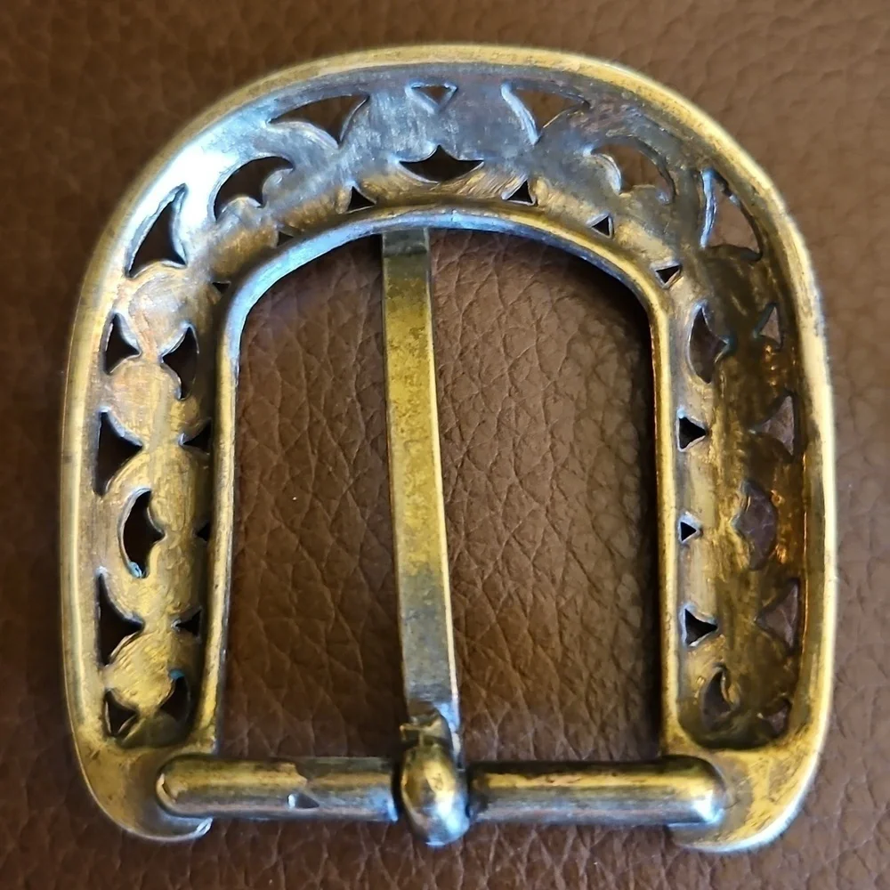 Vintage Antique Brass Belt Buckle Set